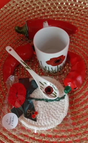ENSEMBLE 3 PIECES COQUELICOT