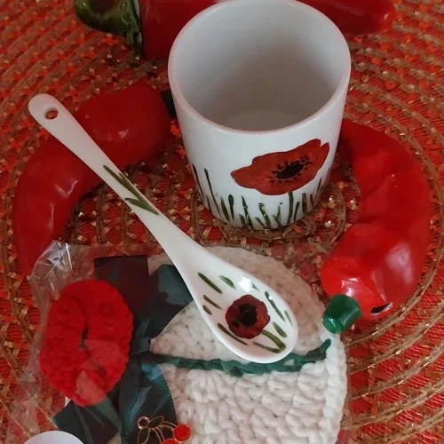 ENSEMBLE 3 PIECES COQUELICOT