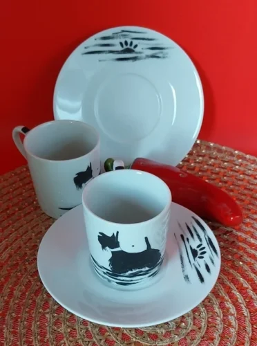 ENSEMBLE TASSE SOUS TASSE WESTIE 9CL