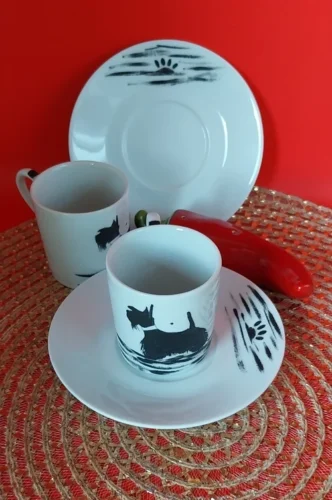 ENSEMBLE TASSE SOUS TASSE WESTIE 9CL