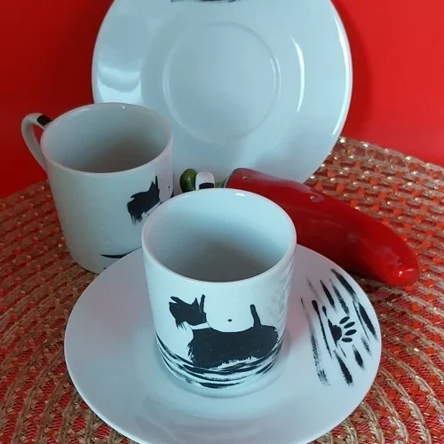 ENSEMBLE TASSE SOUS TASSE WESTIE 9CL
