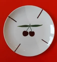 4 ASSIETTES DESSERT CERISE
